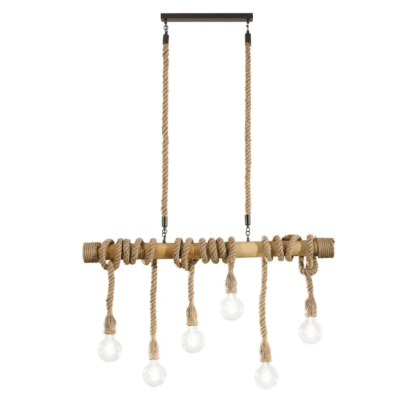 SOSPENSIONE ROPE CANAPA 6XE27 100X150CM Subito Disponibile