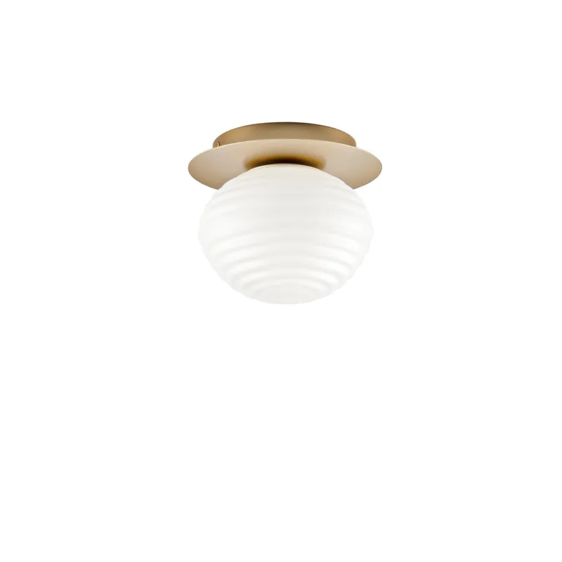 PLAFONIERA RIPPLE ORO 1XE27 20X20X17CM Spedito Oggi