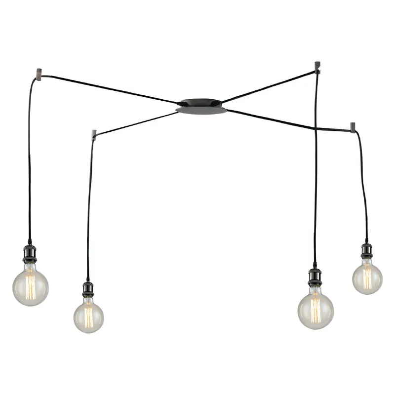 SOSPENSIONE GROOVE NERA 4XE27 250CM Vendita Finale