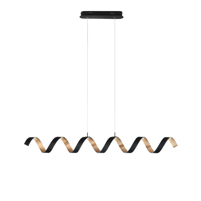 SOSPENSIONE LED HELIX NERA E ORO 30W 2520LM 3000K 125X13,5X120CM Spedito Oggi