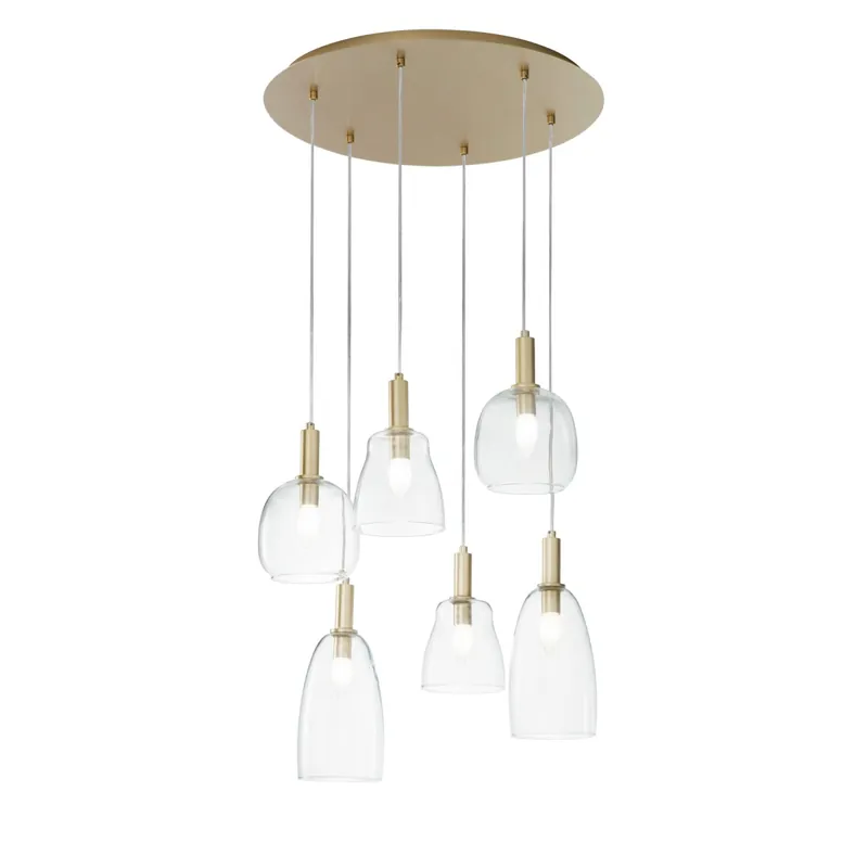 Offerta Lampo SOSPENSIONE BRANDY ORO 6XE14 60X50X150CM