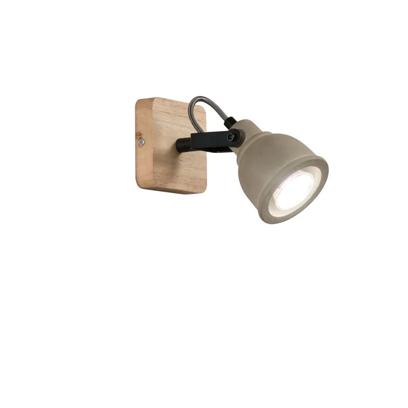 Applique Moderna Spot singolo In grigio ed effetto legno GU10 Quantità Limitata