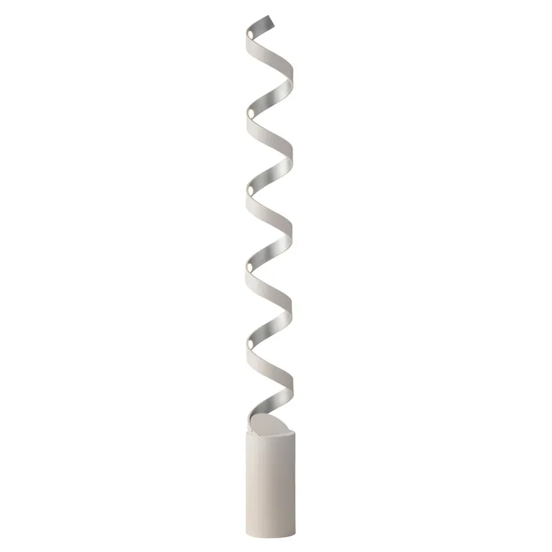PIANTANA LED HELIX BIANCA E ARGENTO 30W 1700LM 3000K 14,5X14,5X152CM Super Prezzo