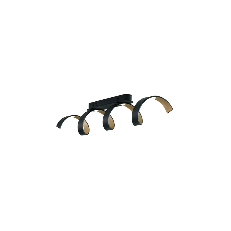 Reso Gratuito PLAFONIERA LED HELIX NERA E ORO 20W 1680LM 3000K 80X18CM
