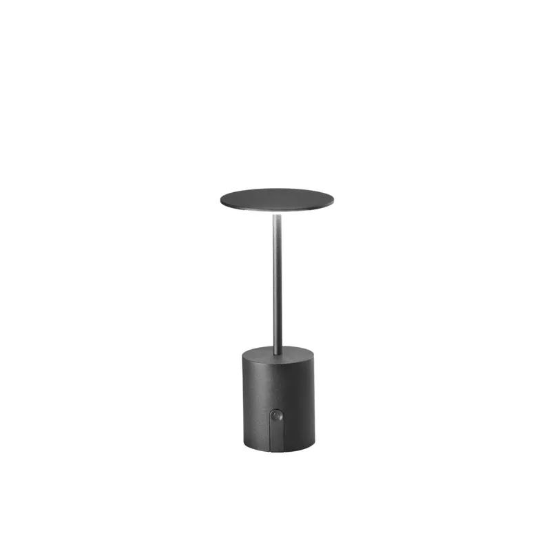 LAMPADA DA TAVOLO RICARICABILE LED LIBERTY NERA 2W 300LM 3000K DIMM. IP44 10X22CM Ultime Pezzi