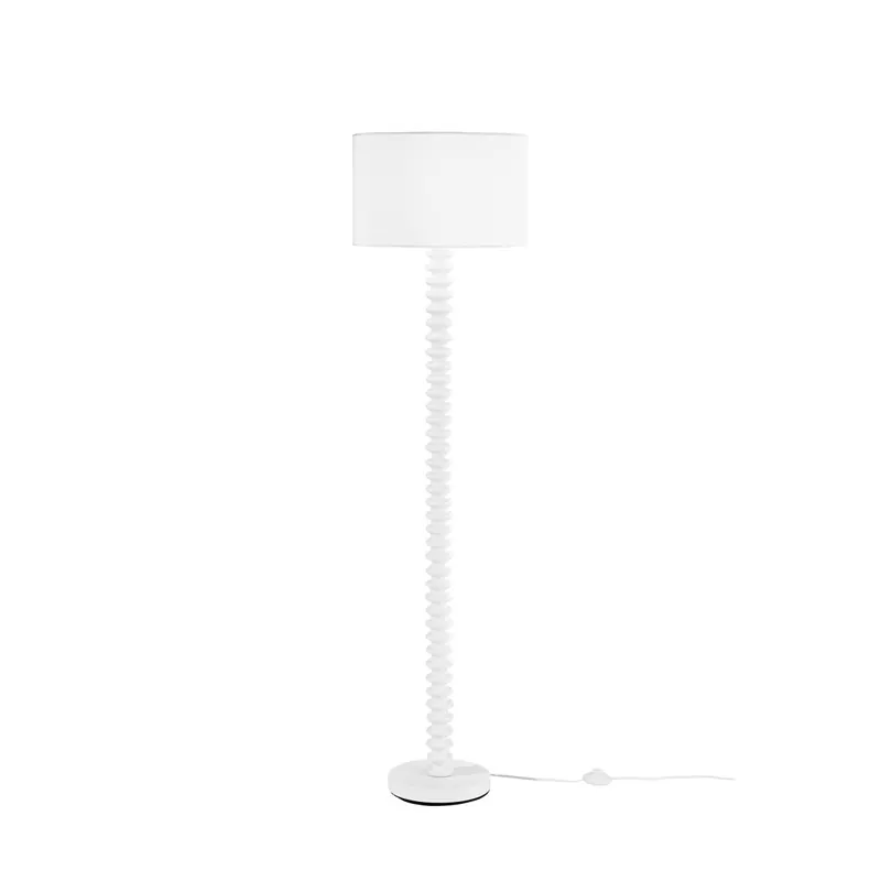 Vendita Finale PIANTANA SULTAN BIANCA IN METALLO+VELLUTO 1XE27 15W, LAMP. Dia40XH20CM, STRTTURA 40X40X153CM