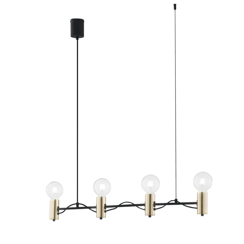 SOSPENSIONE AXON NERA/ORO 4XE27 92X7,5X140CM Offerta Limitata
