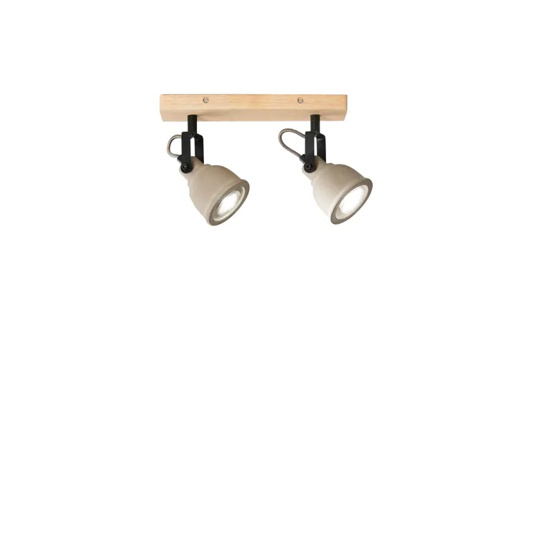 Offerta Del Giorno Applique Moderna 2 Luci GU10 Grigio e Legno