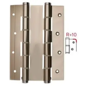 Cerniera JUSTOR modello DA 180 R dimensioni 180x40mm angolo rotondo per serramento in acciaio finitura inox Esclusivo