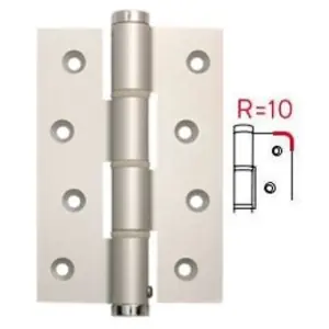 Cerniera JUSTOR modello SA 120 R dimensioni 120x80mm angolo rotondo per serramento in acciaio finitura argento Prezzo Di Fabbrica