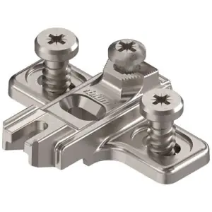 Modul piastrina BLUM modello 199 di premontaggio, a croce (14/32 mm), 3 mm, zinco, viti mobili, foro ovale, nichelato A Buon Prezzo