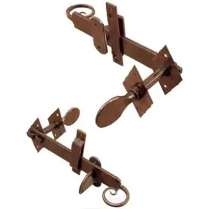 Saltarello UTENSIL LEGNO modello FF290.FC per serramento con asta corta e impugnatura in ferro ruggine Nuovo Arrivo