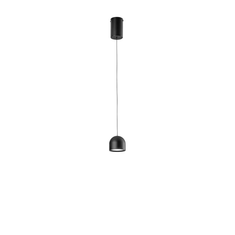 SOSPENSIONE LED YOYO NERA IN METALLO+ACRILICO 6W 3000K diam.10X150 CM Popolare