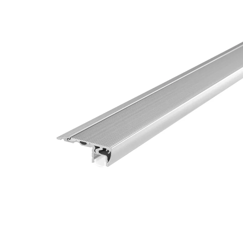 Ultime Pezzi PROFILO STEPWAY ALLUMINIO PER GRADINI CON BATTENTE INCLUSO 200X5,9X2CM