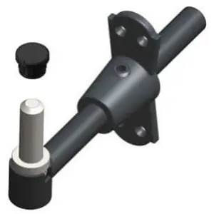 Cardine DIDIEFFE modello 123 gambo sagomato vite lunghezza 12X100mm con perno fisso diametro 10 con piastra registrabile bandella occhio registrabile per serramento in ferro zincato polveri poliesteri RAL9005 Ultima Occasione