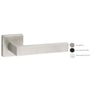 Maniglia FIMET modello DANIMARCA per porta interna su rosetta e bocchetta con foro normale in acciaio inox nero opaco Soddisfatti O Rimborsati