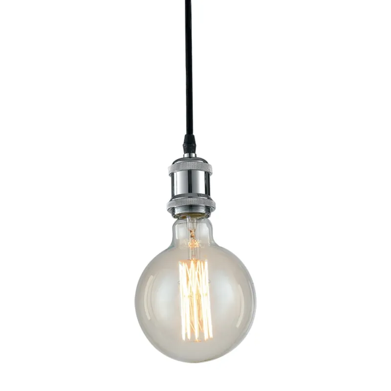 Spedito Oggi SOSPENSIONE VINTAGE CROMO 1XE27 126CM
