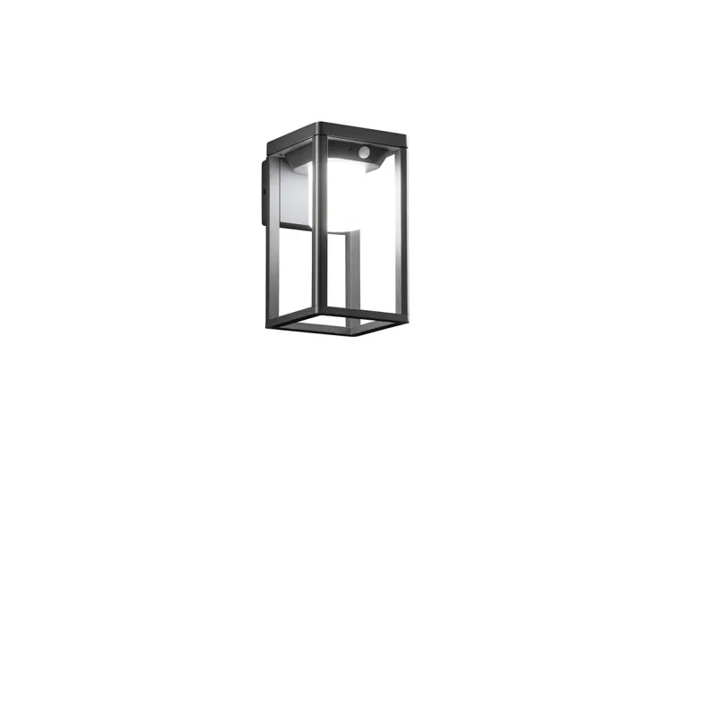 APPLIQUE LED KYOTO ANTRACITE 2,5W 300LM 4000K CON PANNELLO SOLARE E SENSORE IP44 14,2X15,7X25CM Professionale