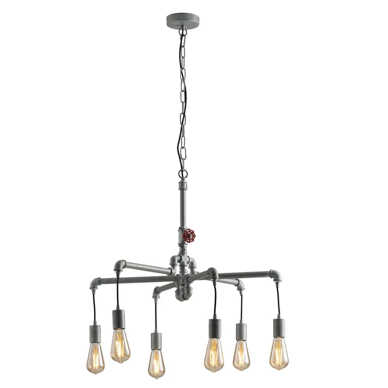 Esclusivo SOSPENSIONE AMARCORD ZINCATA 6XE27 71X146CM