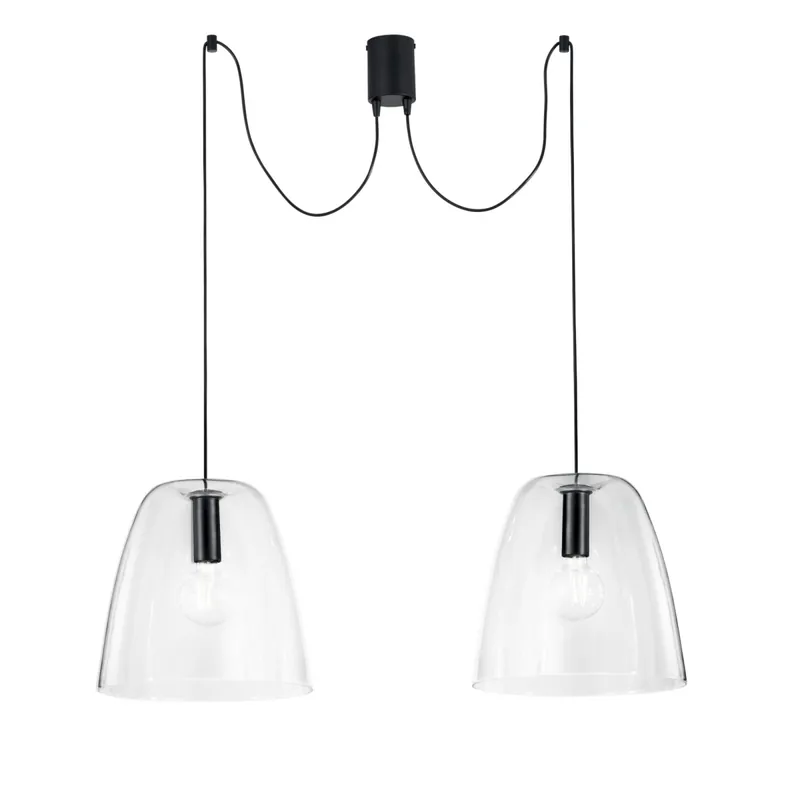 SOSPENSIONE ARES TRASPARENTE 2XE27 2X250CM Nuovo Arrivo