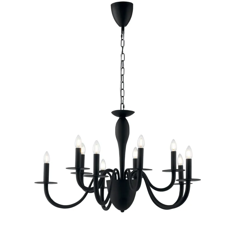 LAMPADARIO ARMSTRONG NERO 10XE14 92X150CM Affare