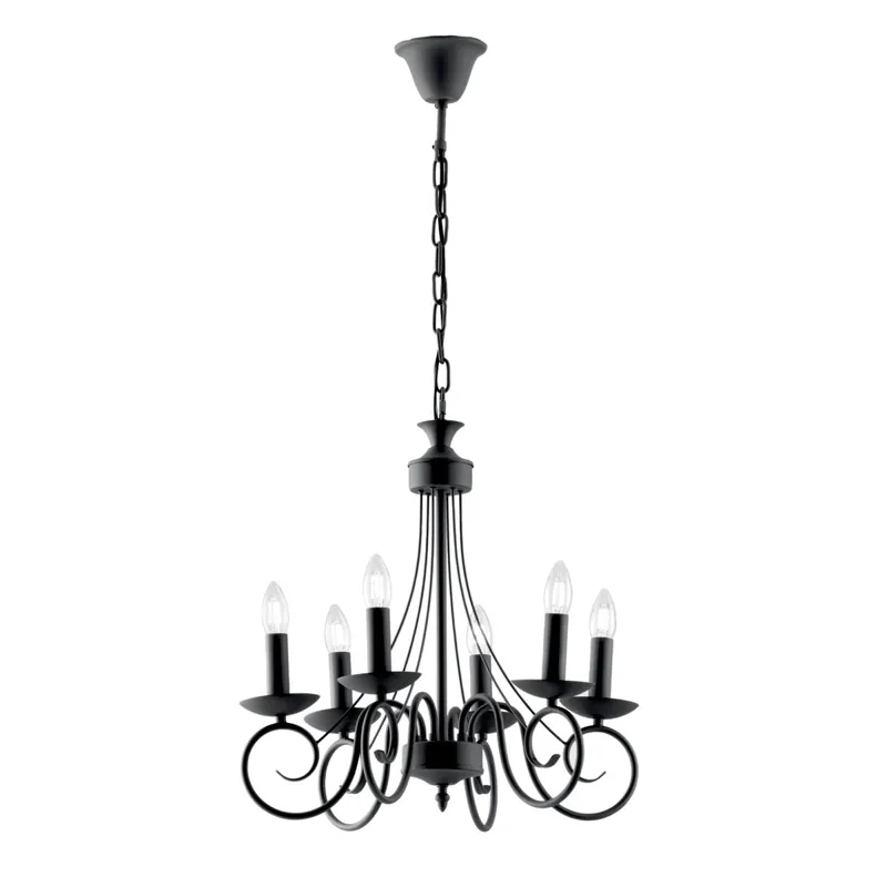 Prezzo Conveniente LAMPADARIO BEATRICE ANTRACITE 6XE14 50X120CM