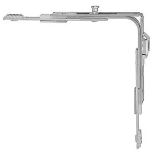 Movimento angolare AGB modello ARTECH grandezza 2 con 1 nottolino superiore seconda anta per serramento in acciaio finitura nichelato Spedito Oggi