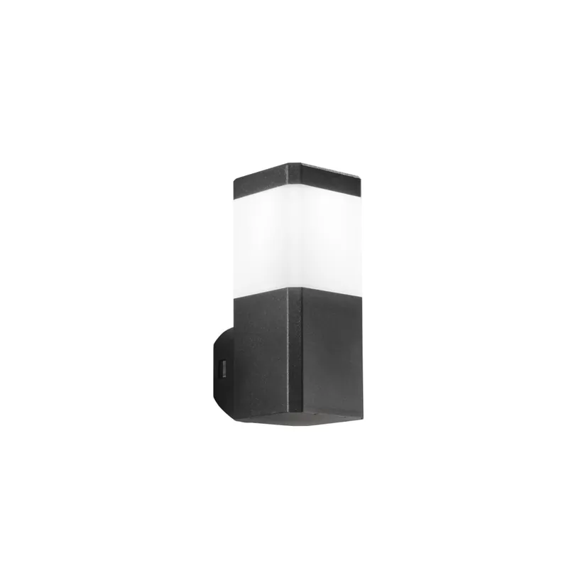 APPLIQUE FOCUS NERA SQUADRATA 1XGU10 IP65 10X13X24CM Popolare
