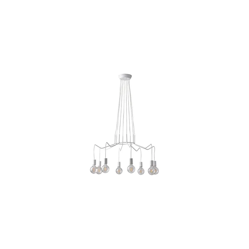 Prezzo Scontato SOSPENSIONE HABITAT BIANCA 8XE27 85X120CM