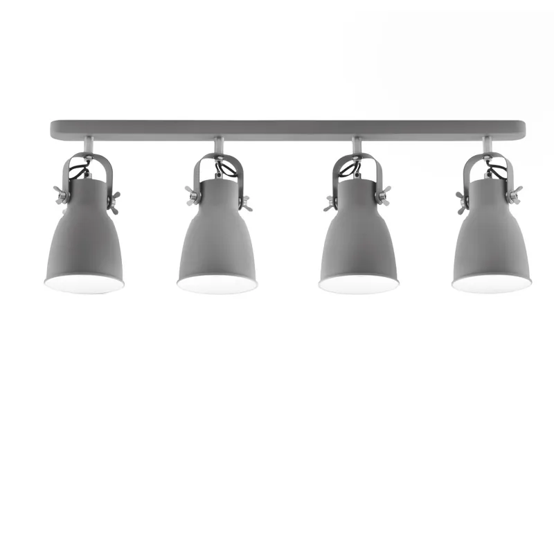 Applique Moderna Spot quadrupli 4XE27 Grigio e Nichel Spedizione Espresso