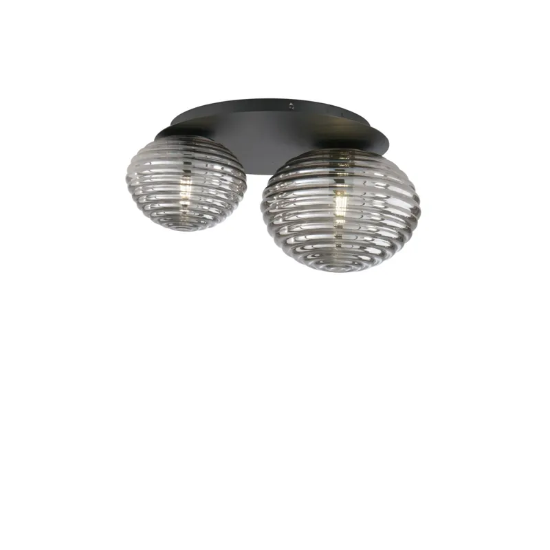 PLAFONIERA RIPPLE NERA 2XE27 45X21,5X35CM Promozione