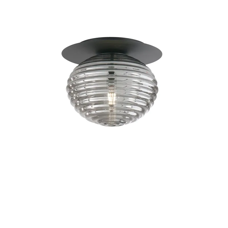 Di Tendenza PLAFONIERA RIPPLE NERA 1XE27 35X35X28CM