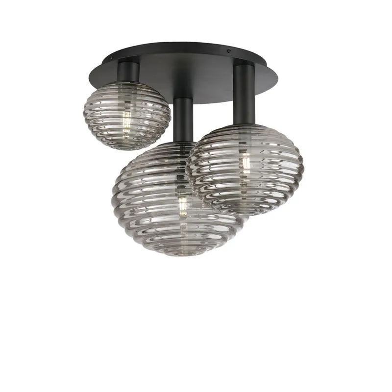 PLAFONIERA RIPPLE NERA 3XE27 53,5X39X48CM Affare