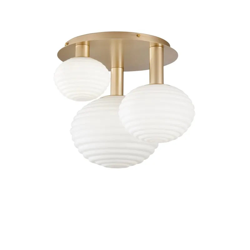 PLAFONIERA RIPPLE ORO 3XE27 53,5X39X48CM Solo Oggi