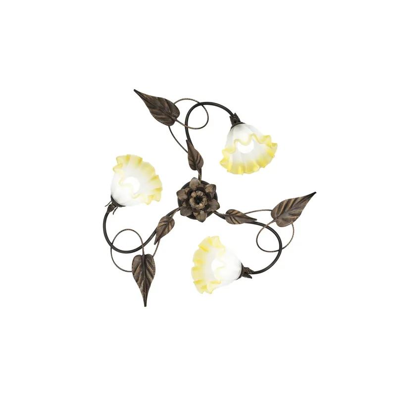 Saldi PLAFONIERA TRISTANO MARRONE 3XE14 68X20CM