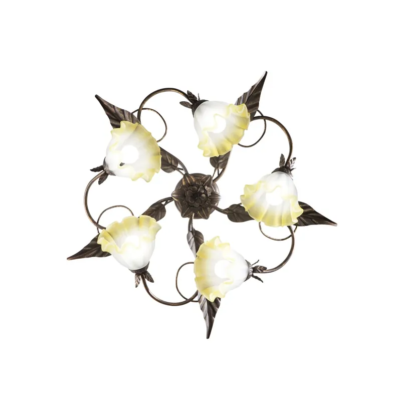 PLAFONIERA TRISTANO MARRONE 5XE14 68X20CM Miglior Prezzo