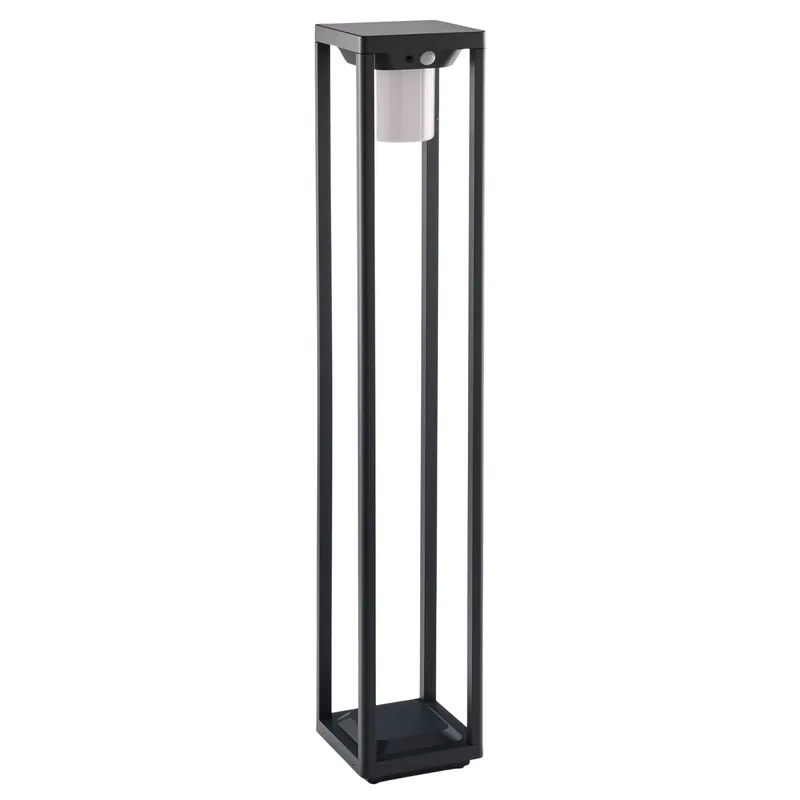 Quantità Limitata PALO LED KYOTO ANTRACITE 2,5W 300LM 4000K CON PANNELLO SOLARE E SENSORE IP44 14,5X14,5X80CM