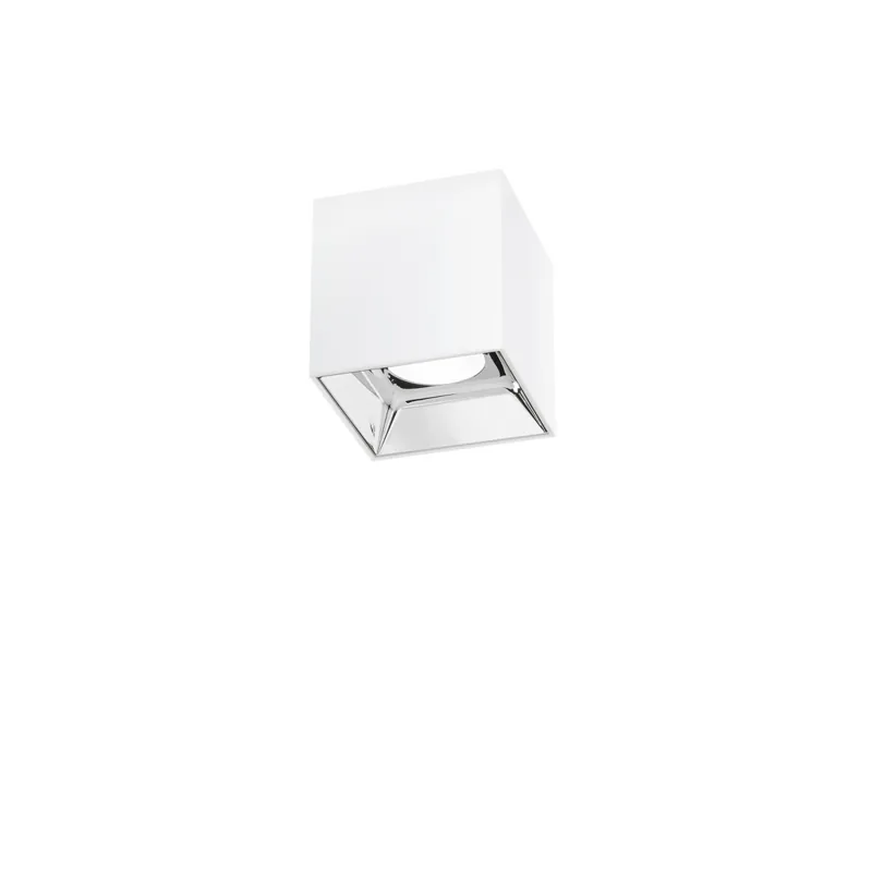 PLAFONIERA LED MIG BIANCA E CROMO IN ACRILICO E ALLUMINIO 20W 2000LM 4000K ANTIABBAGLIAMENTO 11,5X11 Economico