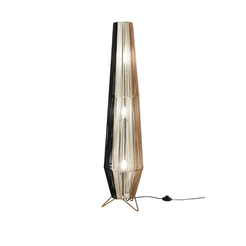 LUME COCONUT NERO+BIANCO+MARRONE IN METALLO 3XE27 40W LAMP SIZE D25xH110CM STRUTTURA D25XH120CM Prezzo Conveniente