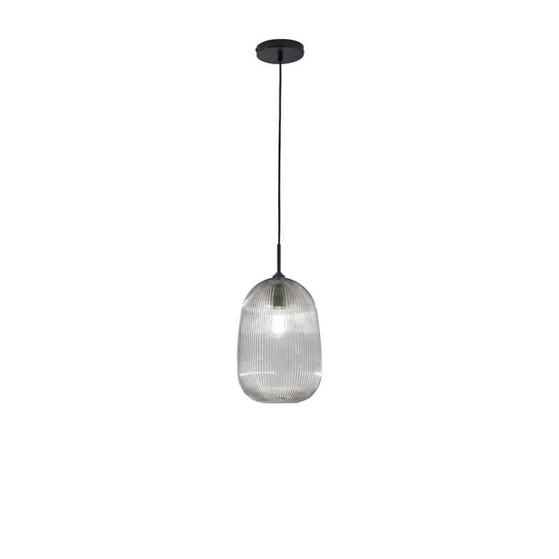 SOSPENSIONE DUKE GRIGIA IN VETRO 1XE27 D21X200CM Subito Disponibile