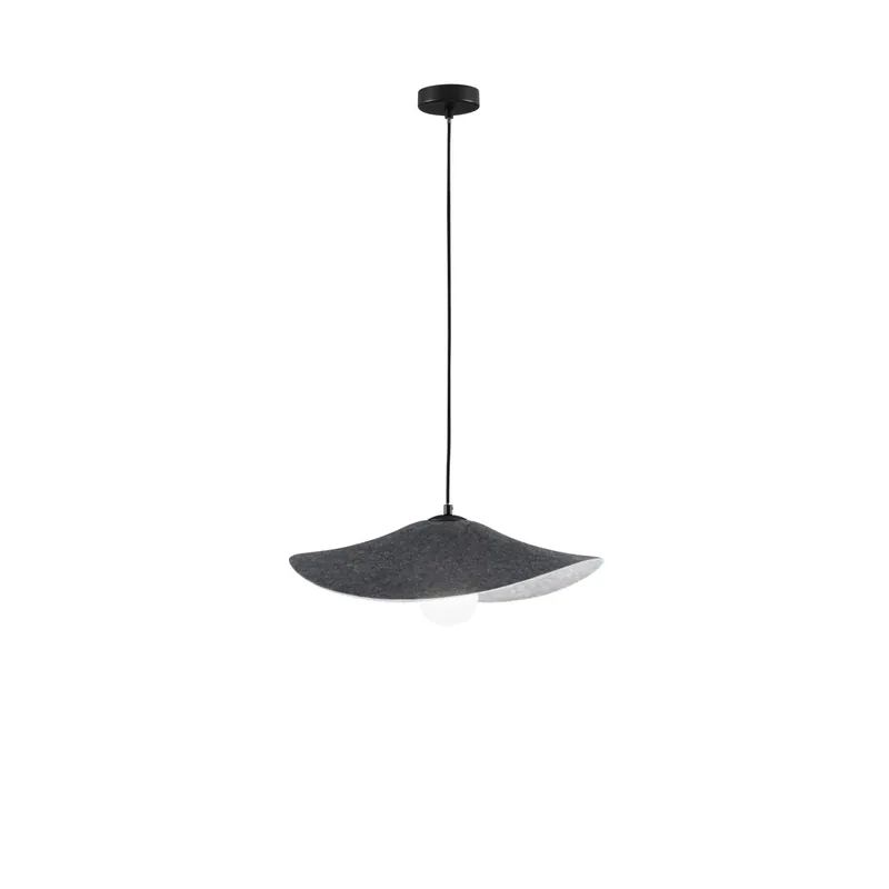 SOSPENSIONE LENGLEN IN FELTRO NERO CAVO 2M PARALUME 50CM 1XE27 Sconto