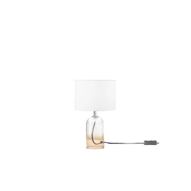 LUME LONDON AMBRA IN VETRO E PARALUME IN TESSUTO 1XE14 STRUTTURA D18X30.1CM PARALUME D18X15CM Offerta Limitata