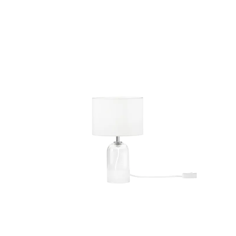 Offerta Limitata LUME LONDON BIANCO IN VETRO E PARALUME IN TESSUTO 1XE14 STRUTTURA D18X30.1CM PARALUME D18X15CM
