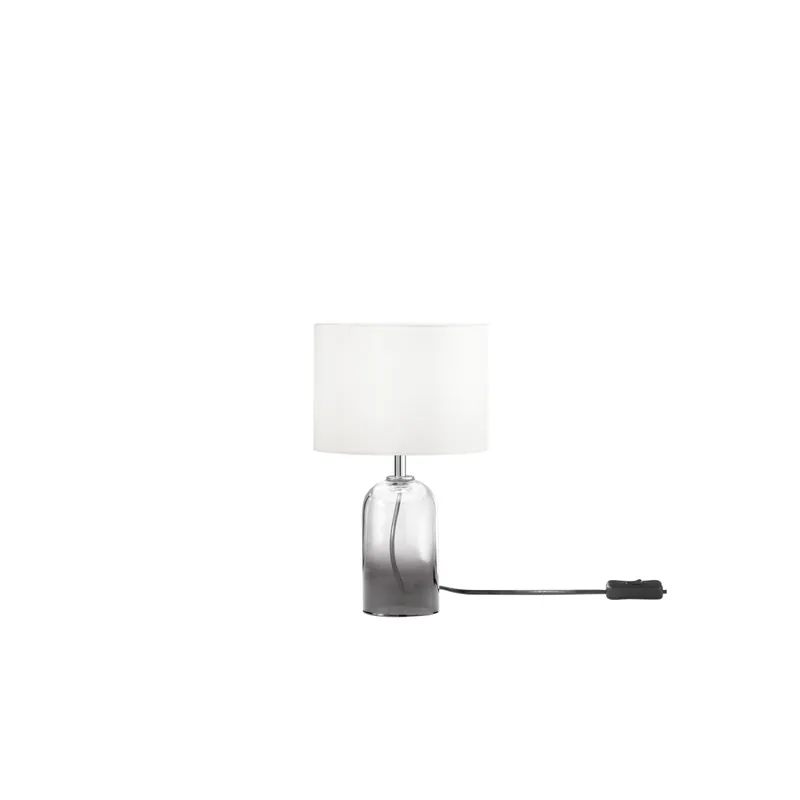 LUME LONDON GRIGIO IN VETRO E PARALUME IN TESSUTO 1XE14 STRUTTURA D18X30.1CM PARALUME D18X15CM Offerta Limitata