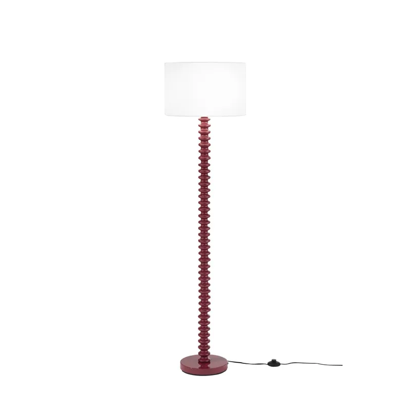 PIANTANA SULTAN ROSSA IN METALLO+VELLUTO 1XE27 15W, LAMP. Dia40XH20CM, STRTTURA 40X40X153CM Subito Disponibile