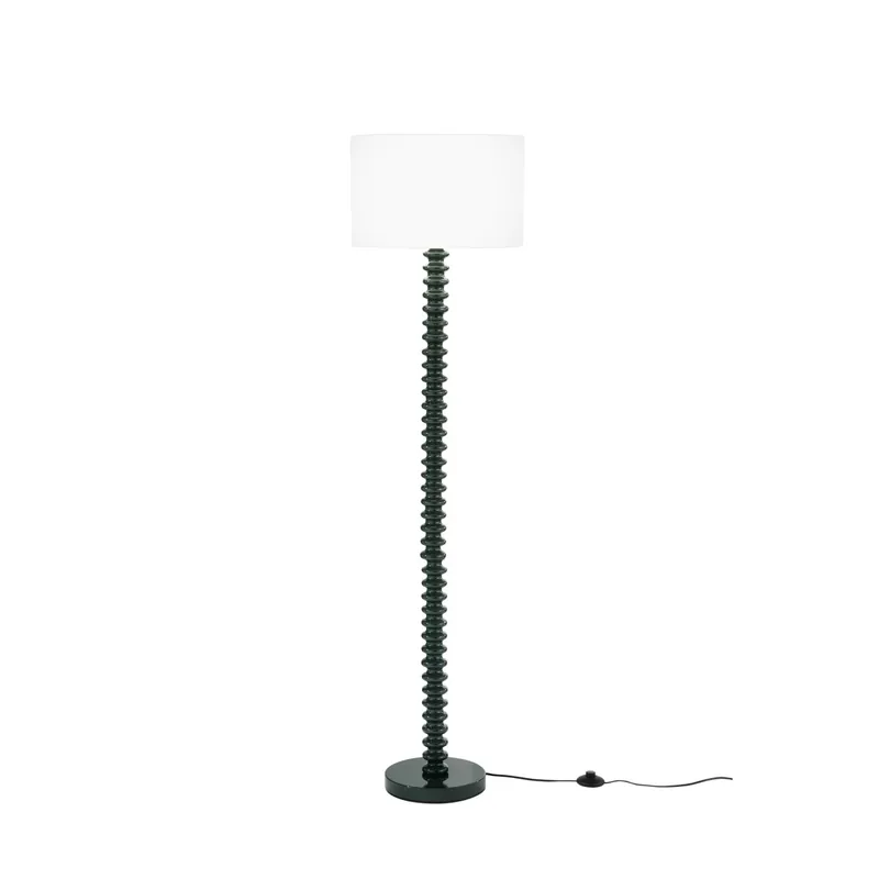 PIANTANA SULTAN VERDE IN METALLO+VELLUTO 1XE27 15W, LAMP. Dia40XH20CM, STRTTURA 40X40X153CM Prezzo Di Fabbrica