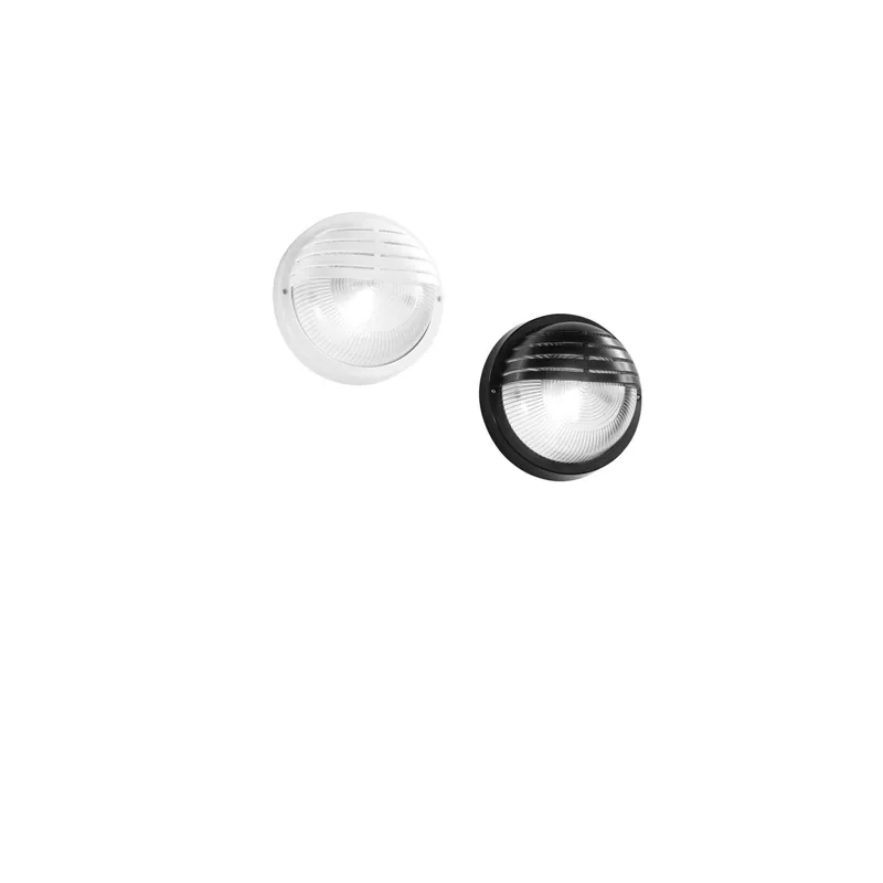 Ordina Subito APPLIQUE TURTLE NERA TONDA CON PALPEBRA IN VETRO IP54 1XE27 185X185X105MM