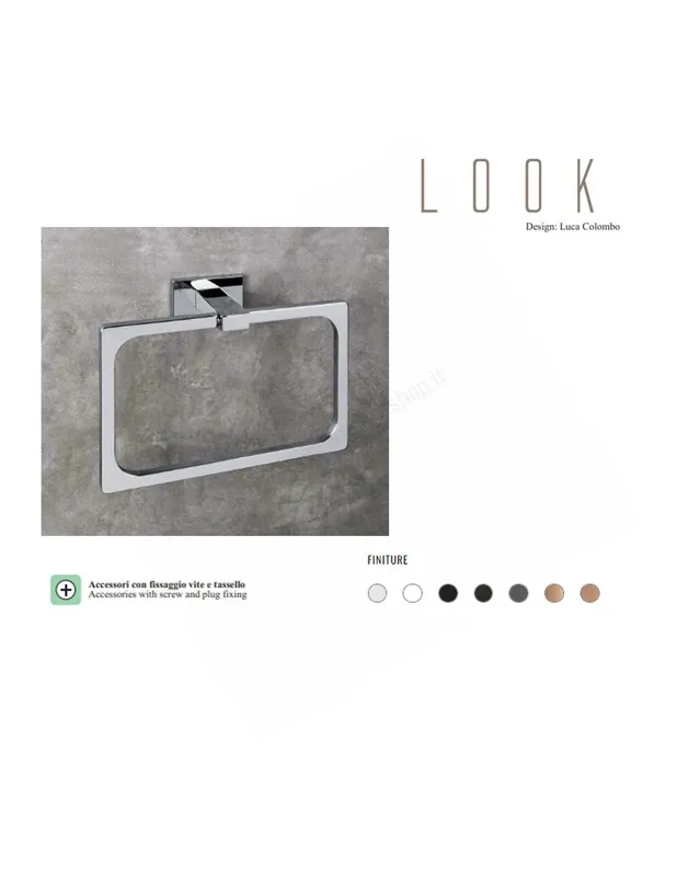 Miglior Prezzo B1631 Porta Salvietta ad anello Linea Bagno Look Colombo Design