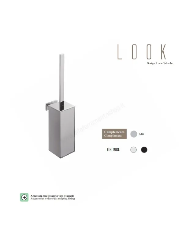 Ultime Pezzi B1627 Porta Scopino in ABS Linea Bagno Look Colombo Design