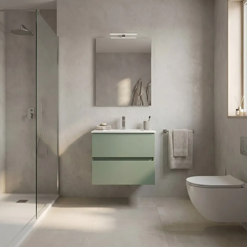 Compra Oggi Stesso Mobile bagno sospeso Specchio e Lampada - Salvia 60 80 100 Krea